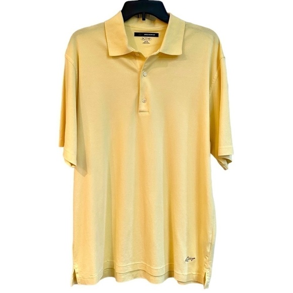 GREG NORMAN, PLAY DRY, MENS YELLOW, SHORT SLEEVE POLO, GOLF SHIRT. SIZE M - Picture 1 of 8